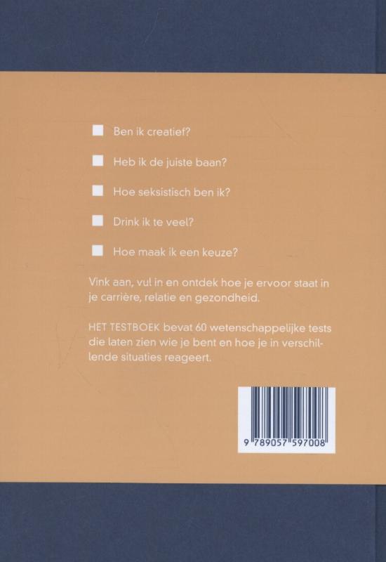 Achterkant van Het testboek