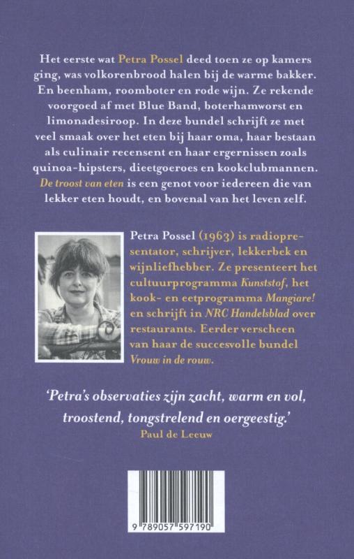 Achterkant van De troost van eten
