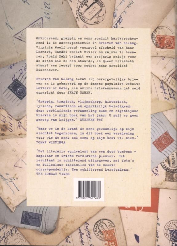 Achterkant van Brieven van belang