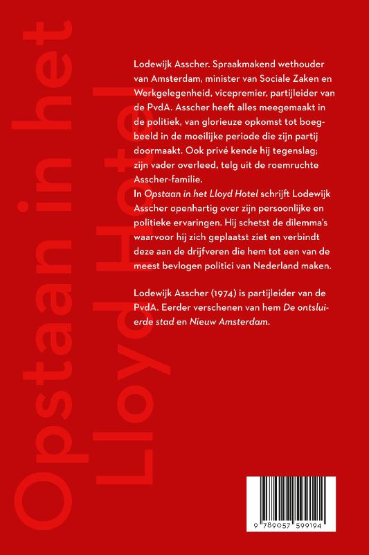 Achterkant van Opstaan in het Lloyd Hotel