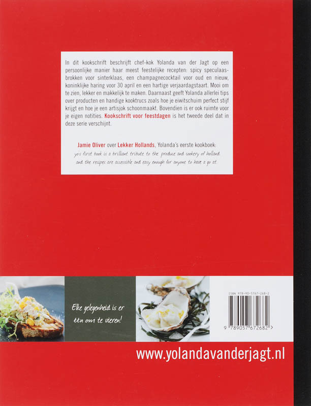 Achterkant van Kookschrift voor feestdagen