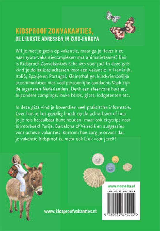 Achterkant van Kidsproof zonvakanties