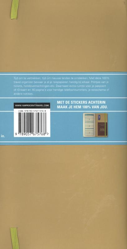 Achterkant van 100% Travel organizer orginal