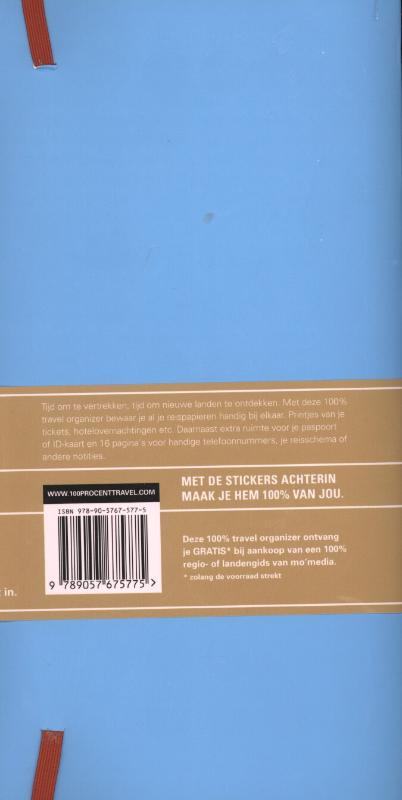 Achterkant van 100% Travel organizer blue
