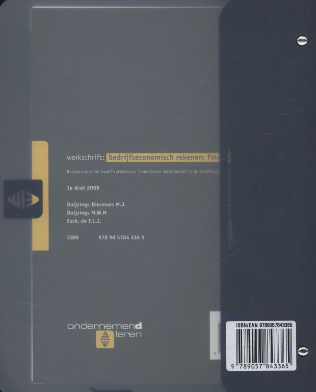 Achterkant van Werkschrift