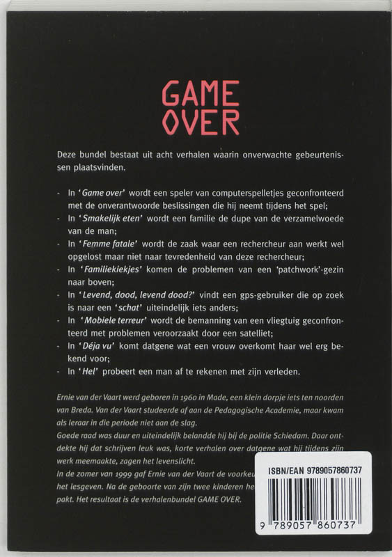 Achterkant van Game over