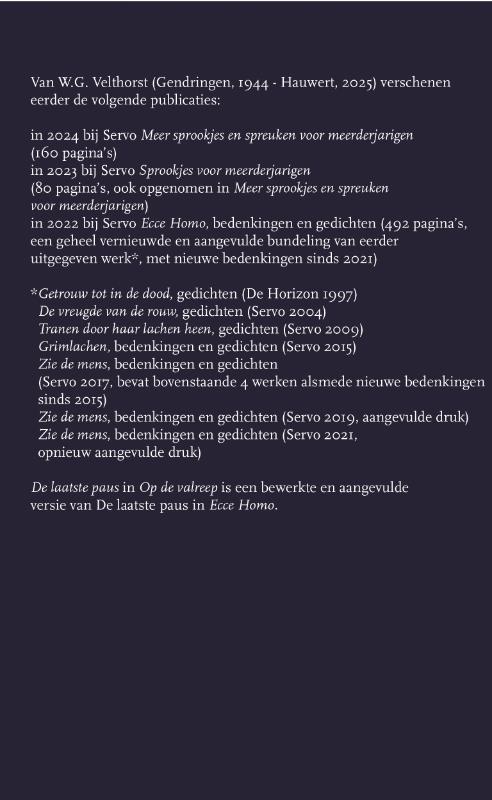Achterkant van Op de valreep