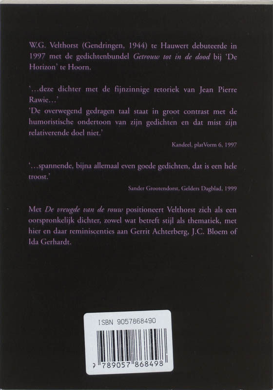 Achterkant van De vreugde van de rouw