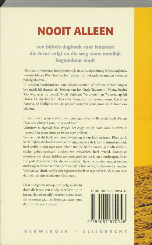 Achterkant van Nooit alleen