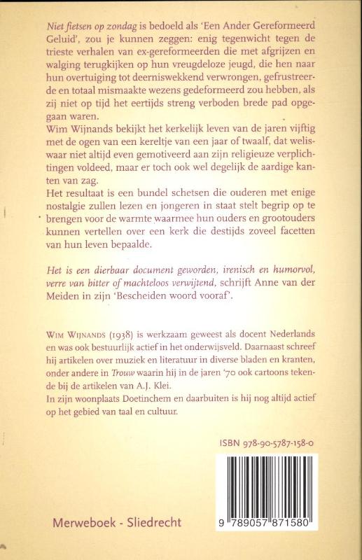Achterkant van Niet fietsen op zondag
