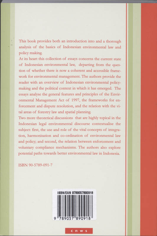 Achterkant van Towards integrated environmental law in Indonesia?
