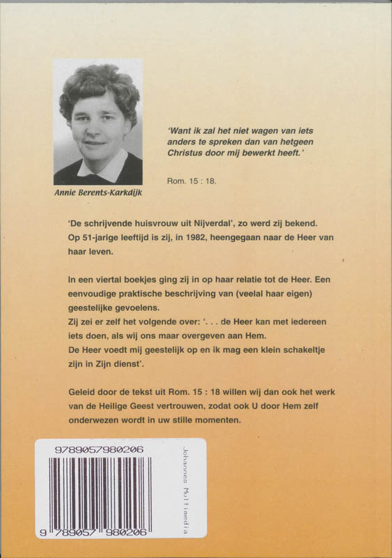 Achterkant van Ja kom binnen Heer