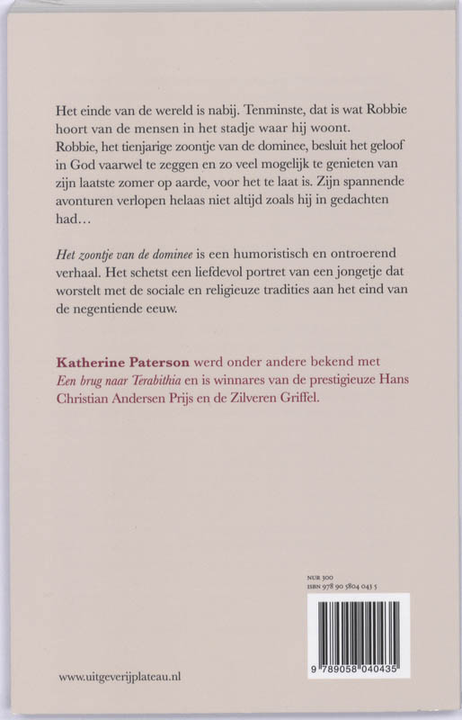 Achterkant van Het zoontje van de dominee