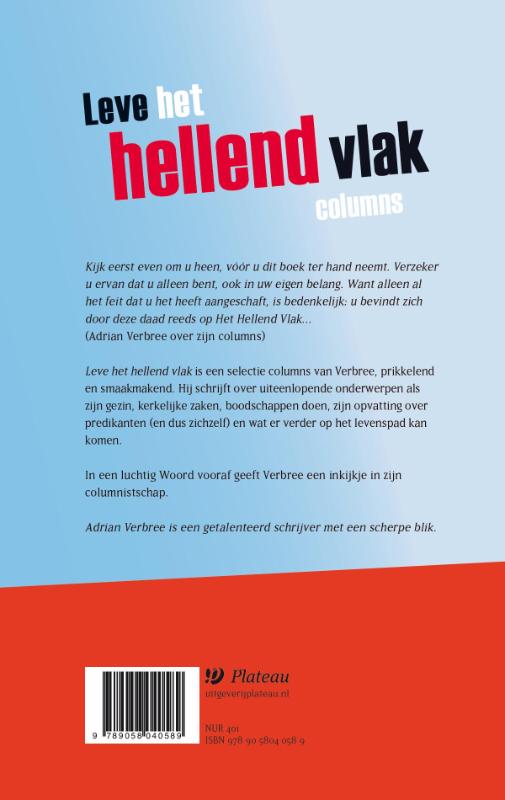 Achterkant van Leve het hellend vlak