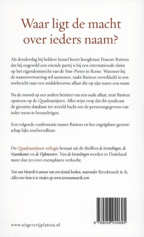 Achterkant van II De naamkamer