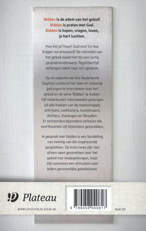 Achterkant van In gesprek over bidden