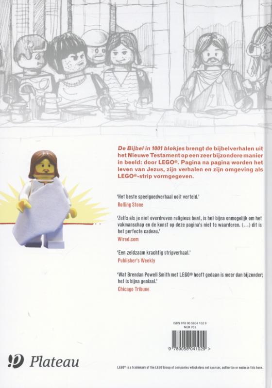 Achterkant van De Bijbel in 1001 blokjes