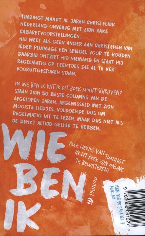 Achterkant van Wie ben ik dat ik dit boek mocht schrijven?