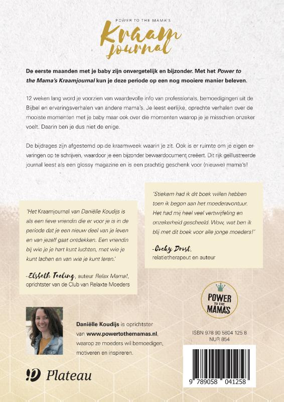 Achterkant van Power to the Mama's Kraamjournal