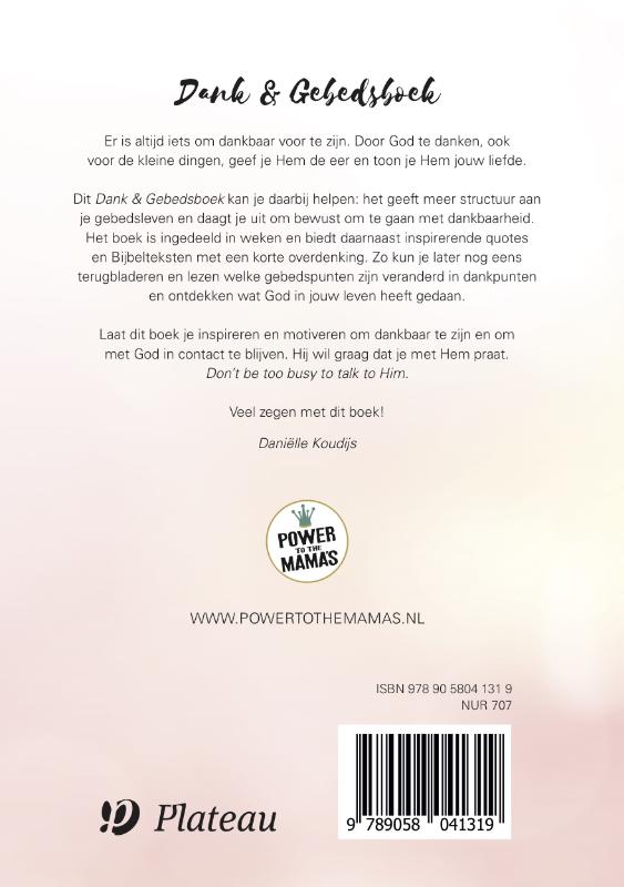 Achterkant van Dank & gebedsboek