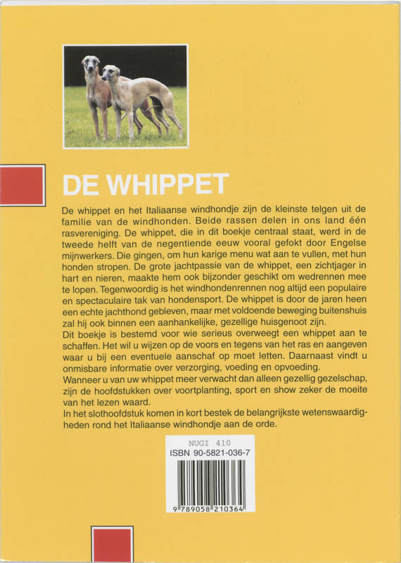 Achterkant van De whippet en het italiaanse windhondje
