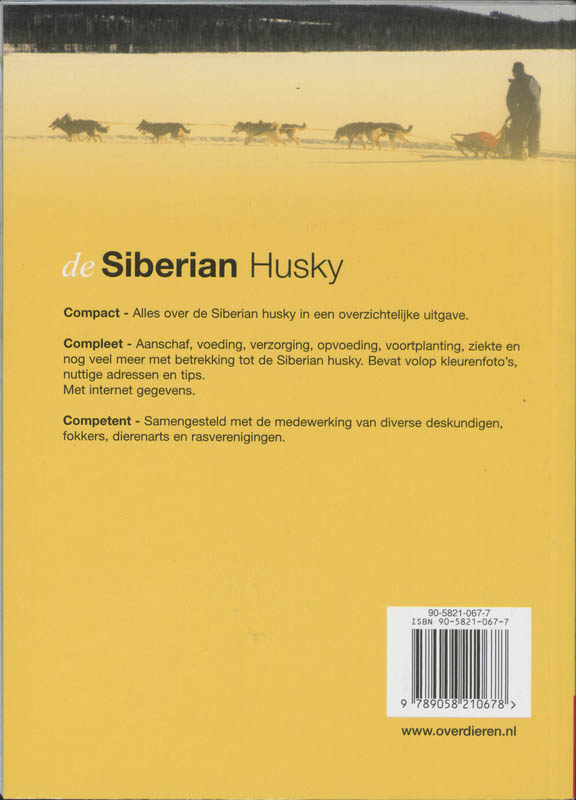 Achterkant van De Siberian husky