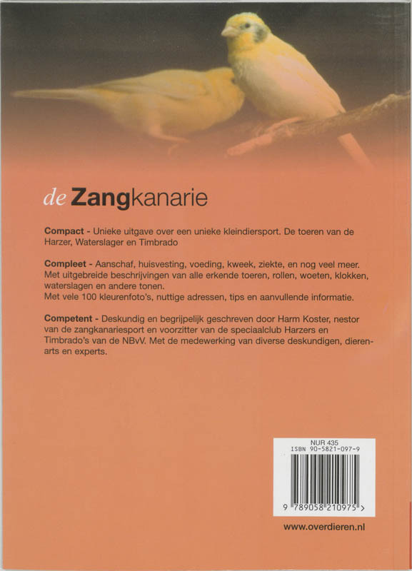 Achterkant van Zangkanaries