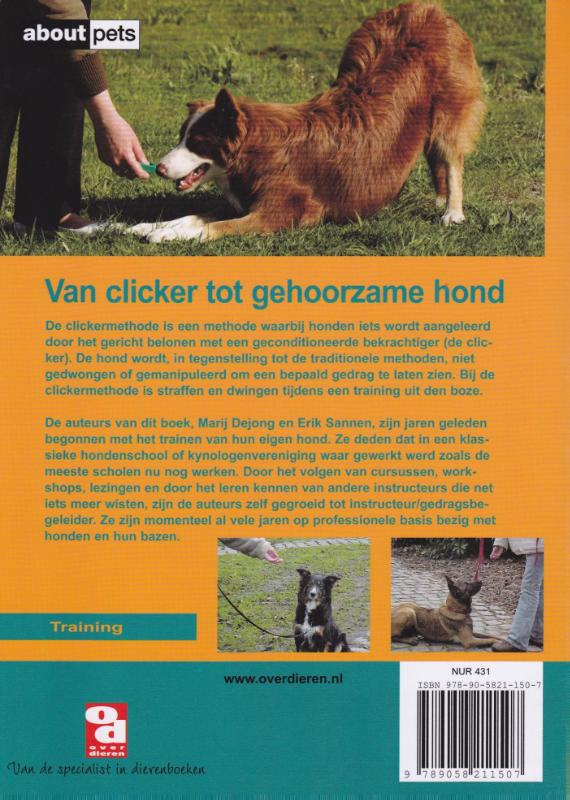 Achterkant van Van clicker tot gehoorzame hond