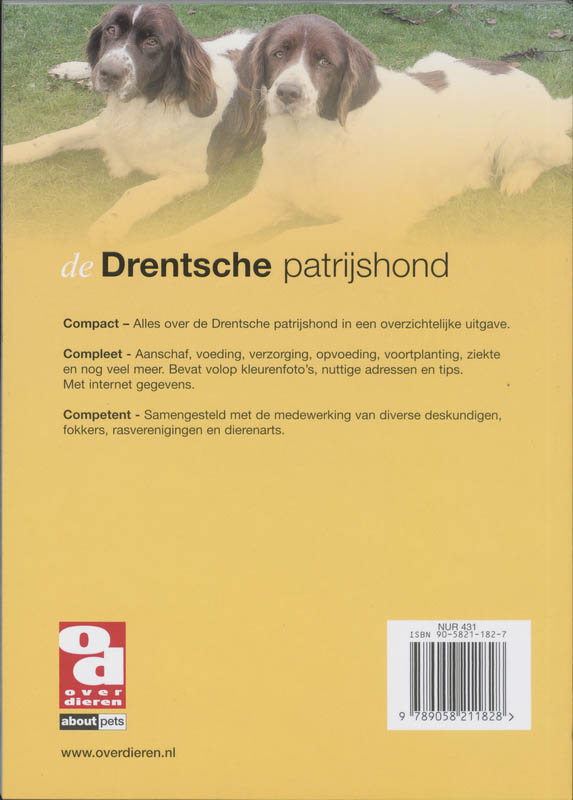 Achterkant van De Drentsche patrijshond
