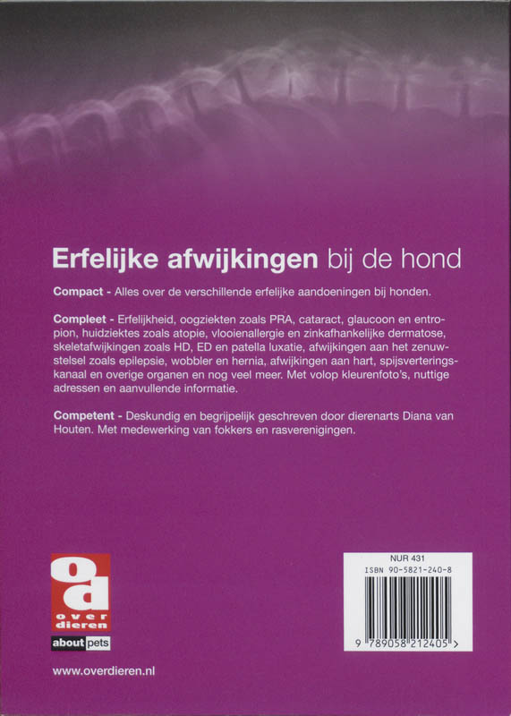 Achterkant van Erfelijke afwijkingen bij de hond