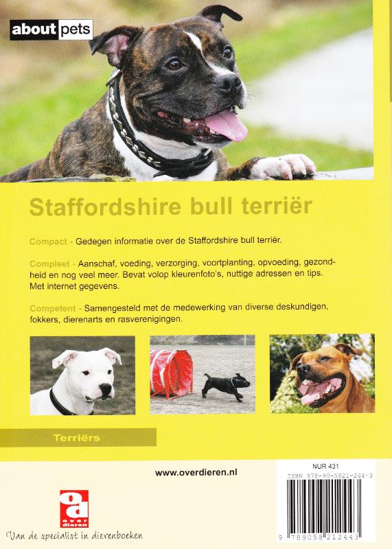 Achterkant van De Staffordshire bull terrier