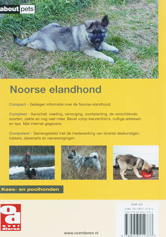 Achterkant van De Noorse elandhond