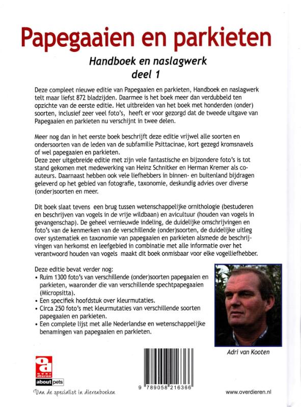 Achterkant van Papegaaien en parkieten