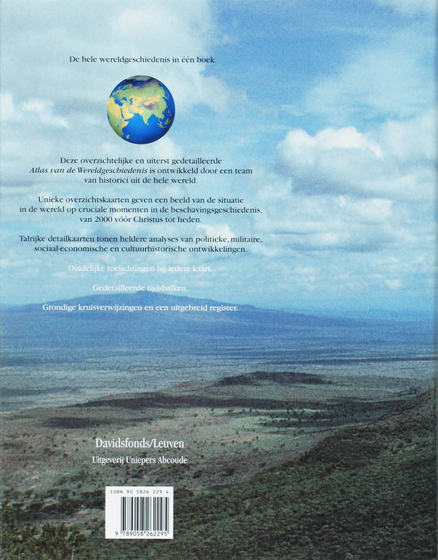 Achterkant van Atlas van de wereldgeschiedenis