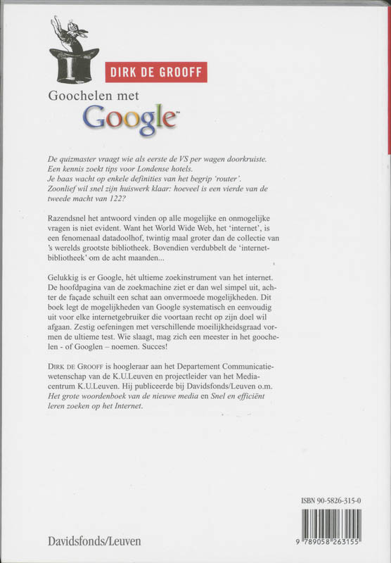Achterkant van Goochelen met Google