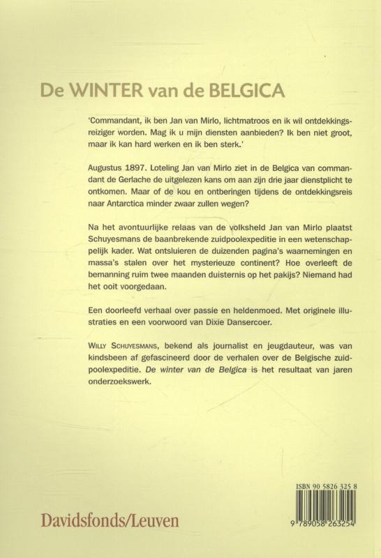 Achterkant van De winter van de Belgica