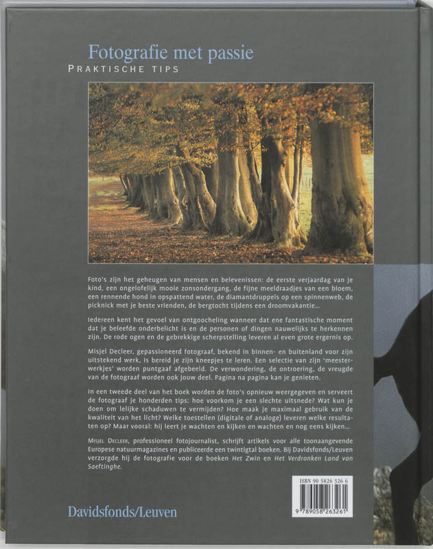 Achterkant van Fotografie met passie