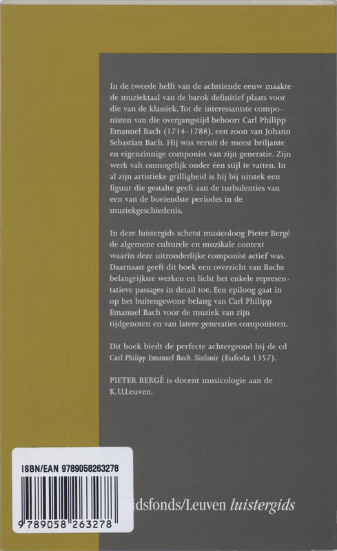 Achterkant van Carl Philipp Emanuel Bach 1714-1788