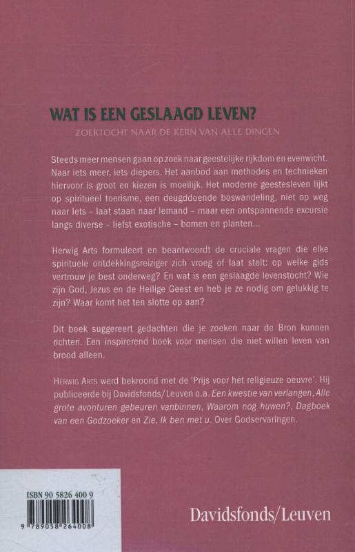 Achterkant van Wat is een geslaagd leven?