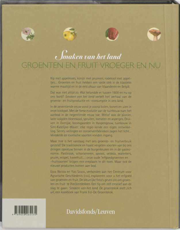 Achterkant van Groenten en fruit vroger en nu