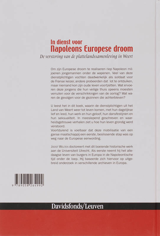 Achterkant van In dienst voor napoleons europese droom