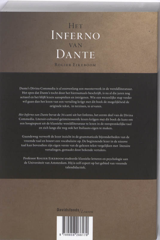 Achterkant van Het Inferno van Dante