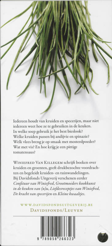 Achterkant van Winiefreds kruidenwijzer