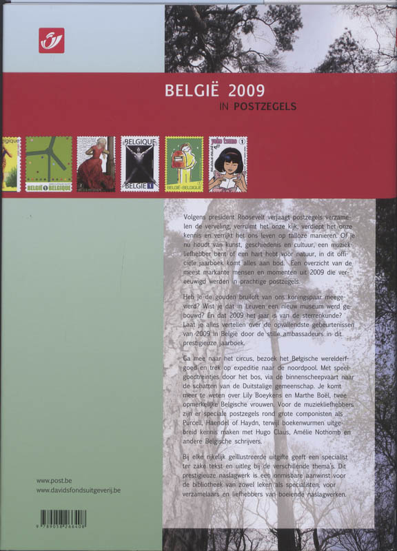 Achterkant van België 2009 in postzegels