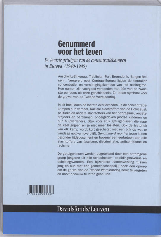 Achterkant van Genummerd voor het leven