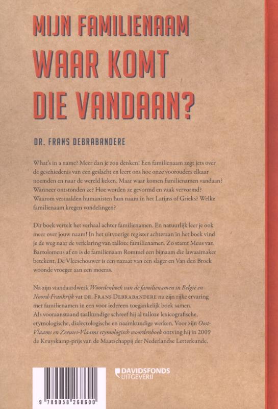 Achterkant van Mijn familienaam