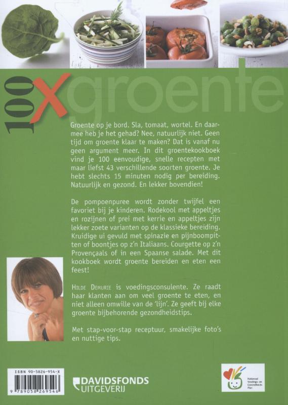Achterkant van 100 x groente