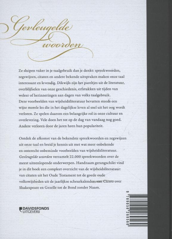 Achterkant van Gevleugelde woorden