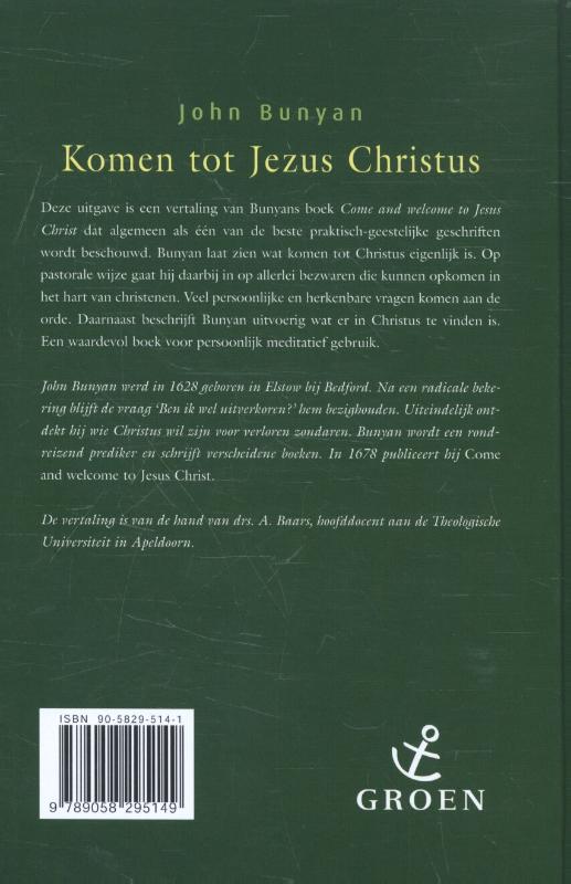 Achterkant van Komen tot Jezus Christus