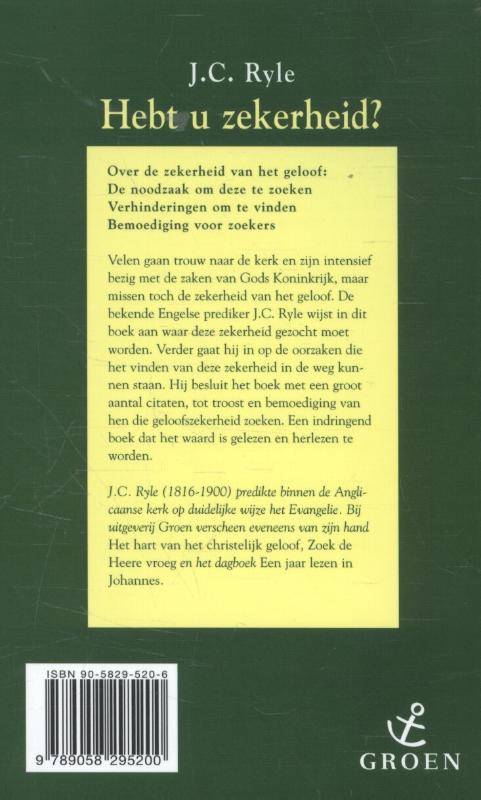 Achterkant van Hebt u zekerheid?